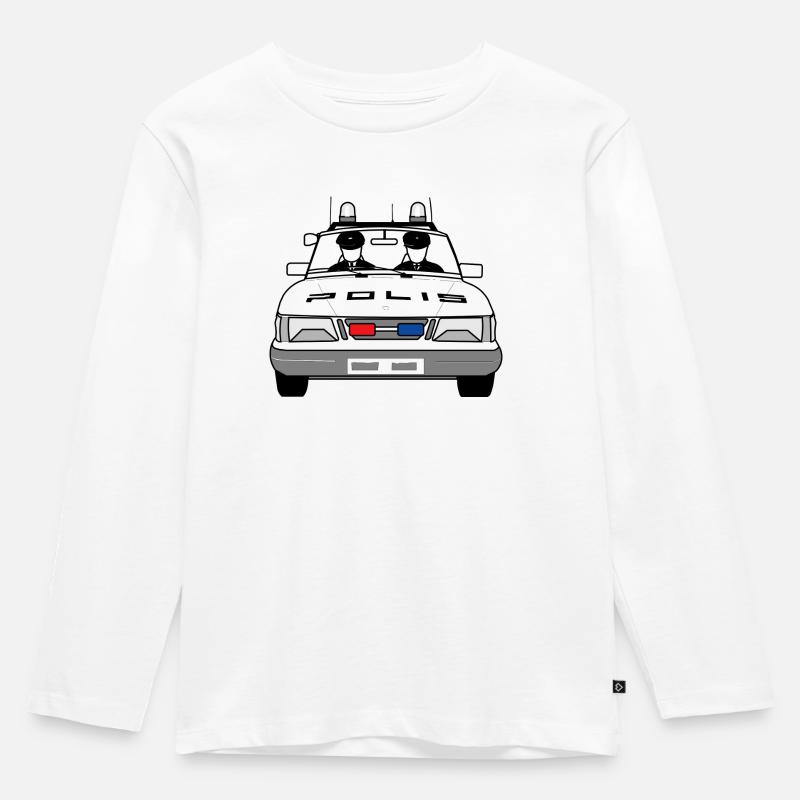 Polizei - Kinder Premium Bio Langarmshirt - Weiß