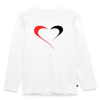Dualité de l’Amour - Deux Faces Rouge/Noir - T-shirt manches longues Premium Enfant - blanc - Devant - AI Model Kid Female (0cm)