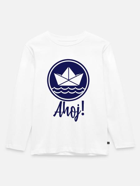 Ahoj - Kinder Premium Bio Langarmshirt - Weiß