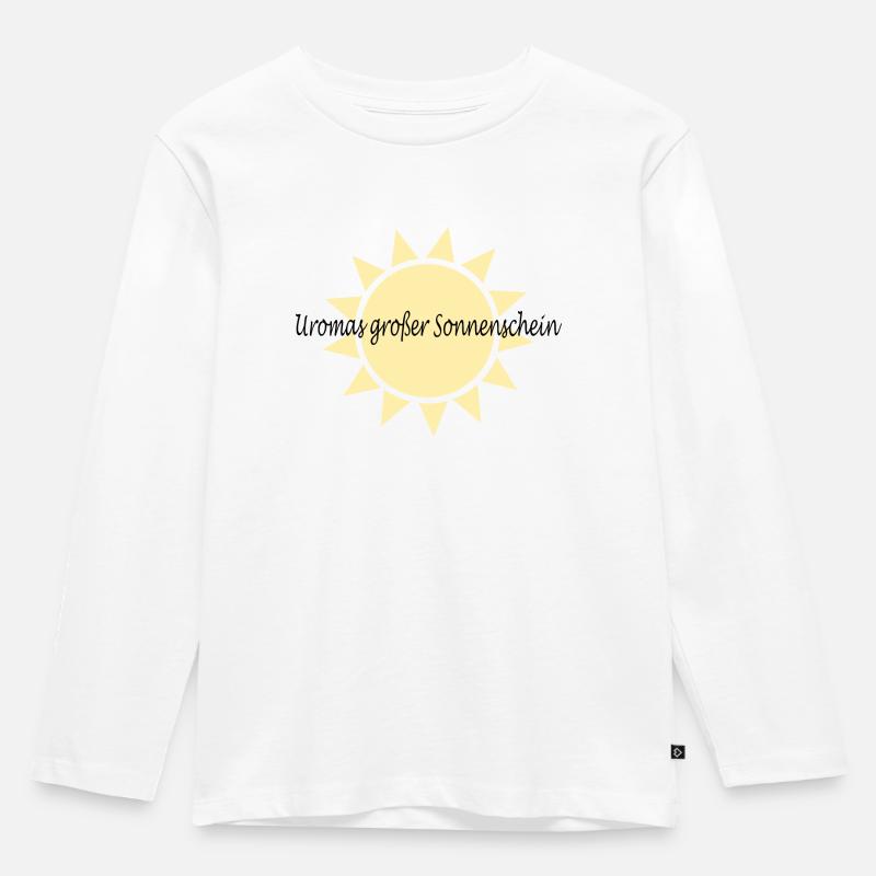 Uromas großer Sonnenschein - Kinder Premium Bio Langarmshirt - Weiß
