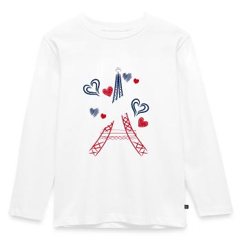 Eiffel Tower - Kids' Premium Longsleeve Shirt - white - Front - AI Model Kid Female (0cm)