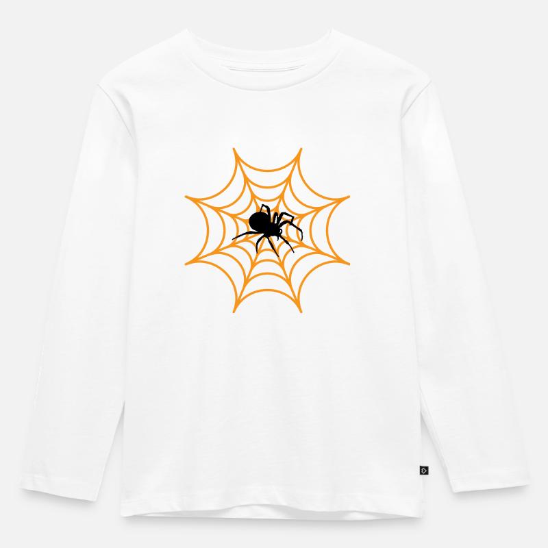 Spinne - Kinder Premium Bio Langarmshirt - Weiß