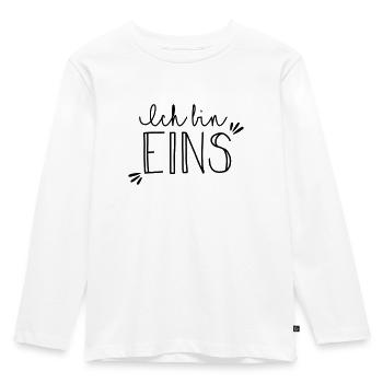 Ich bin eins - Kinder Premium Bio Langarmshirt - Weiß - Vorne - AI Model Kid Female (0cm)