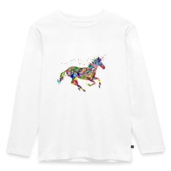 Licorne couleur cadeau idée cadeau - T-shirt manches longues Premium Enfant - blanc - Devant - AI Model Kid Female (0cm)