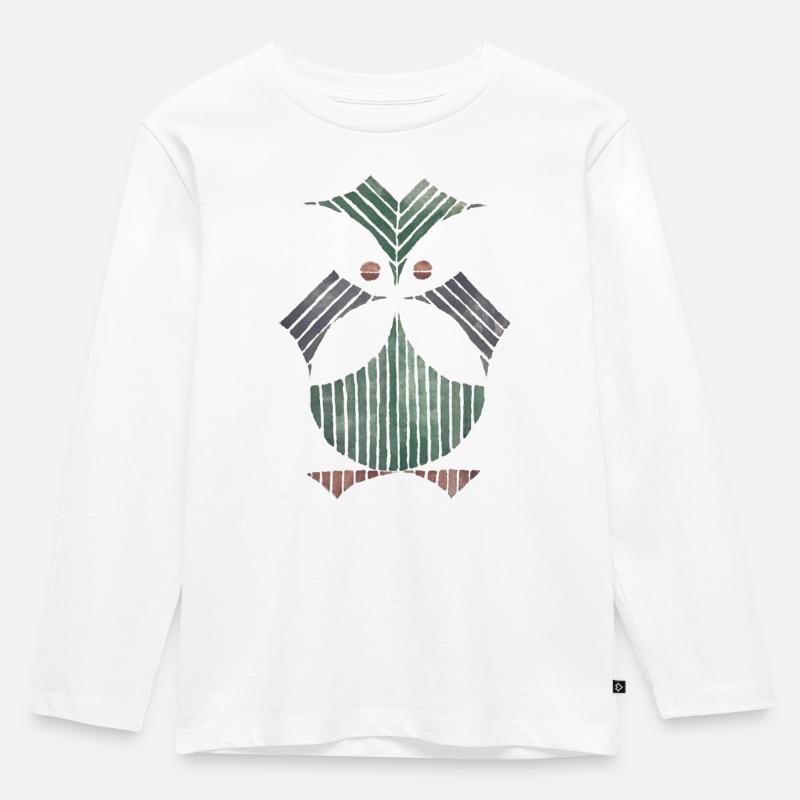 Eule Anima #2 - Kinder Premium Bio Langarmshirt - Weiß