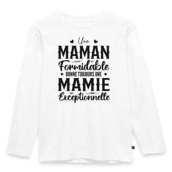 Amazing mom gives an outstanding granny - Kids' Premium Longsleeve Shirt - white - Front - AI Model Kid Female (0cm)