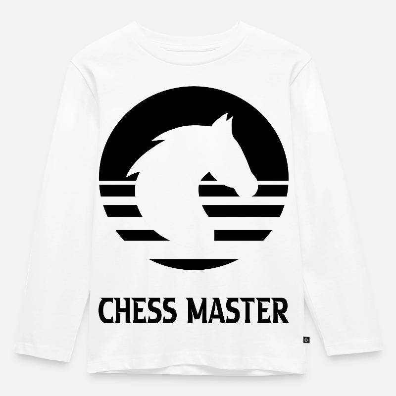 Chess - Kinder Premium Bio Langarmshirt - Weiß