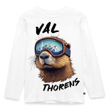 Val Thorens Ski 3 Vallées Plus Haute Station - T-shirt manches longues Premium Enfant - blanc - Devant - AI Model Kid Female (0cm)