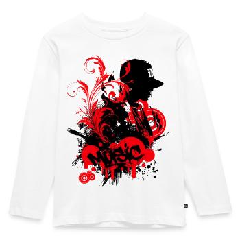 Graffiti Hip Hop Musik Rot Auf Schwarz - Kinder Premium Bio Langarmshirt - Weiß - Vorne - AI Model Kid Female (0cm)
