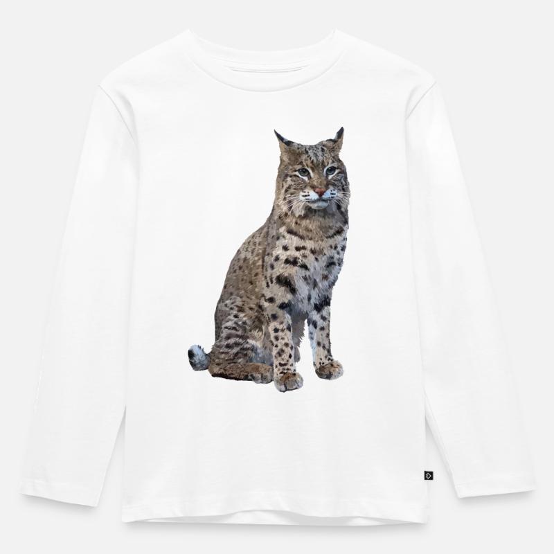 Luchs - Kinder Premium Bio Langarmshirt - Weiß