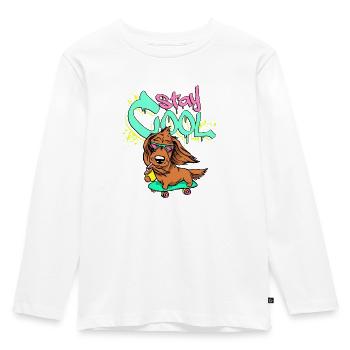 Stay Cool! - Kids' Premium Longsleeve Shirt - white - Front - AI Model Kid Female (0cm)