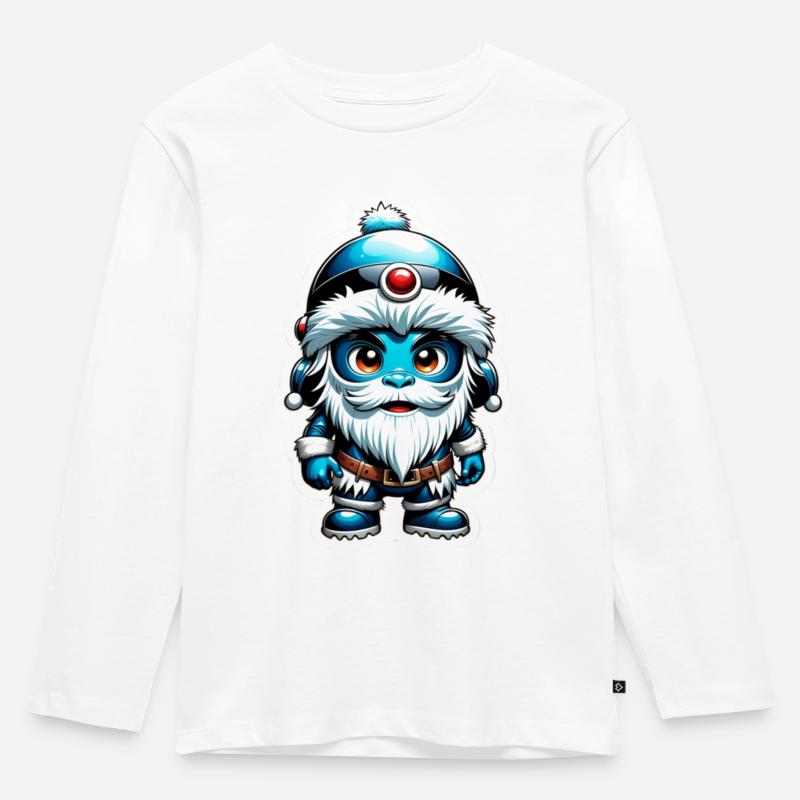 Grumpi Man - Kinder Premium Bio Langarmshirt - Weiß