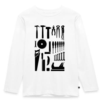 Tool craftsman DIY hammer saw pliers - Kids' Premium Longsleeve Shirt - white - Front - AI Model Kid Female (0cm)