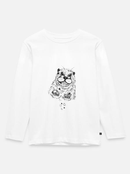 Sternenstaub Otter - Kinder Premium Bio Langarmshirt - Weiß