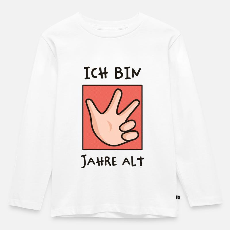 Ich bin drei Jahre alt. - Kinder Premium Bio Langarmshirt - Weiß