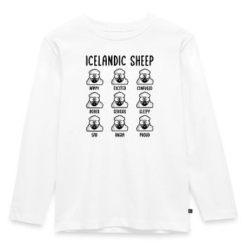 Icelandic sheep emotions Iceland sheep Iceland Iceland - Kids' Premium Longsleeve Shirt - white - Front - AI Model Kid Female (0cm)