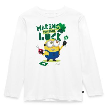 Minions Making My Own Luck - Kids' Premium Longsleeve Shirt - white - Front - AI Model Kid Female (0cm)