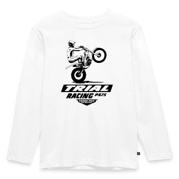 Trial - Trialsport - Moto Trial - Motorcycle Trial - Kids' Premium Longsleeve Shirt - white - Front - AI Model Kid Female (0cm)