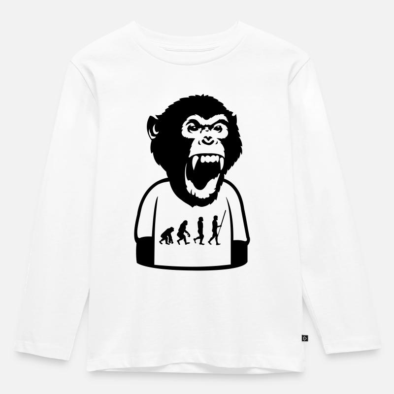 Monkey Evolution - Kids' Premium Longsleeve Shirt - white