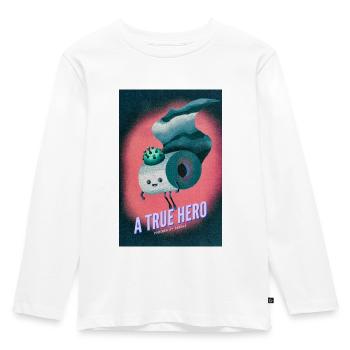 A True Hero - Corona - Kids' Premium Longsleeve Shirt - white - Front - AI Model Kid Female (0cm)