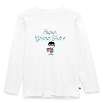SUPER GRAND FRERE - T-shirt manches longues Premium Enfant - blanc - Devant - AI Model Kid Female (0cm)