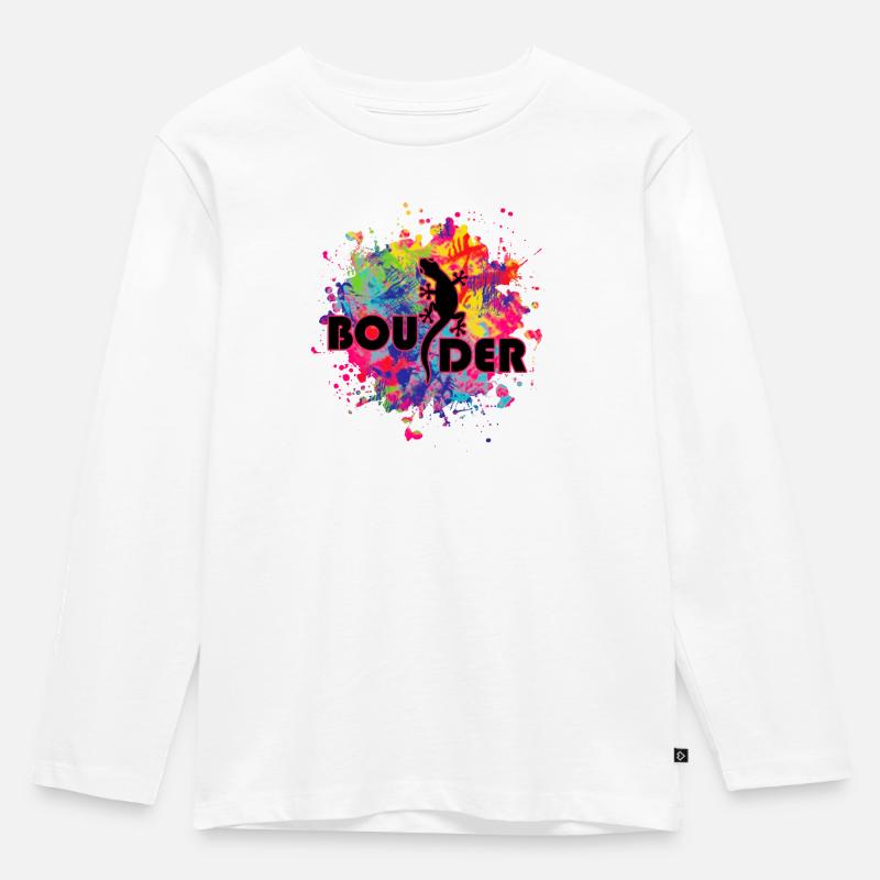 bouldern boulderer boulding - Kinder Premium Bio Langarmshirt - Weiß