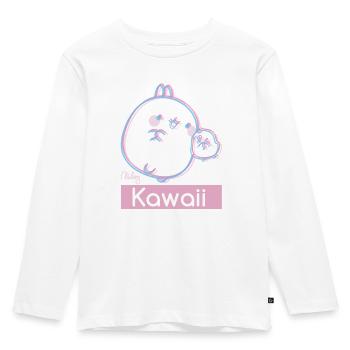 Molang Piu Piu Kawaii - Kinder Premium Bio Langarmshirt - Weiß - Vorne - AI Model Kid Female (0cm)