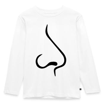 Nase - Kinder Premium Bio Langarmshirt - Weiß - Vorne - AI Model Kid Female (0cm)