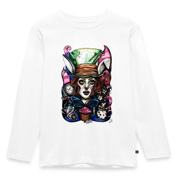 Alice im Wunderland - Kinder Premium Bio Langarmshirt - Weiß - Vorne - AI Model Kid Female (0cm)