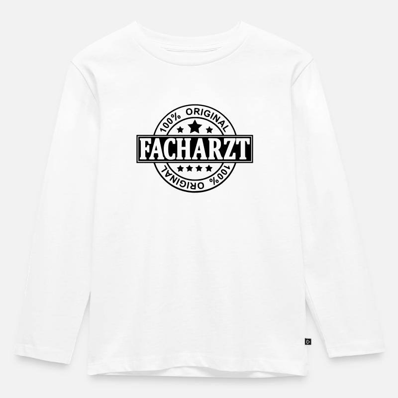 Facharzt - Kinder Premium Bio Langarmshirt - Weiß
