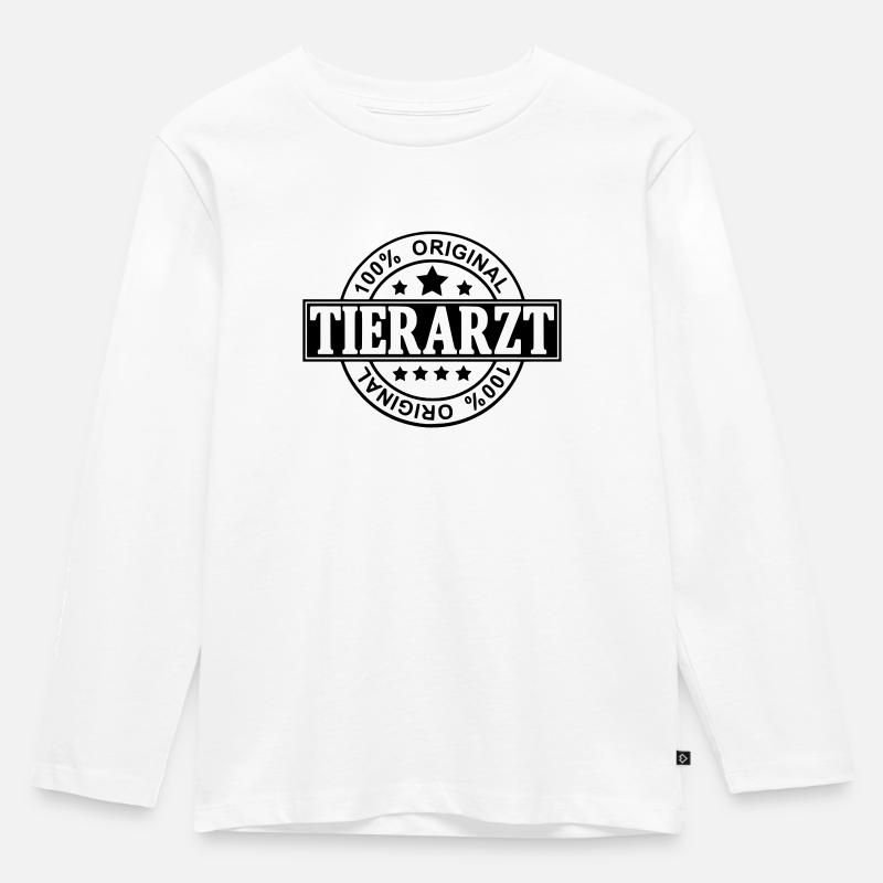 Tierarzt - Kinder Premium Bio Langarmshirt - Weiß