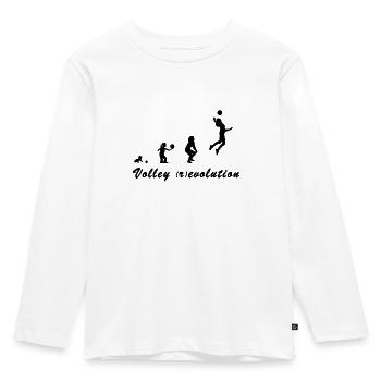 Volley (r) Entwicklung - Kinder Premium Bio Langarmshirt - Weiß - Vorne - AI Model Kid Female (0cm)