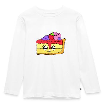 Gâteau au fromage kawaii - T-shirt manches longues Premium Enfant - blanc - Devant - AI Model Kid Female (0cm)