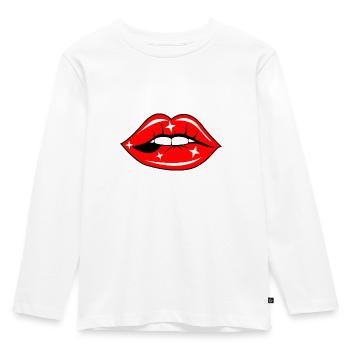 lips - Kids' Premium Longsleeve Shirt - white - Front - AI Model Kid Female (0cm)