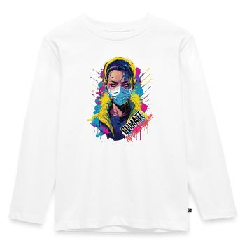 Climate Apocalypse - Kids' Premium Longsleeve Shirt - white - Front - AI Model Kid Female (0cm)