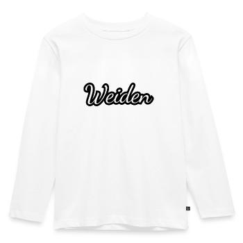 Weiden - Textdesign mit Stadtnamen - Kinder Premium Bio Langarmshirt - Weiß - Vorne - AI Model Kid Female (0cm)
