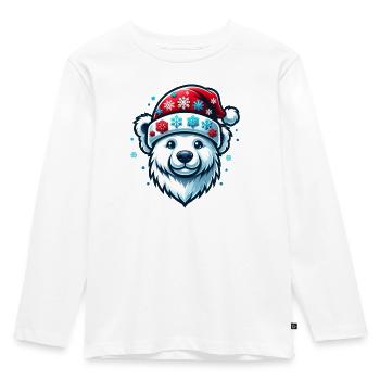 Noël ours polaire Noël Père Noël Noël - T-shirt manches longues Premium Enfant - blanc - Devant - AI Model Kid Female (0cm)