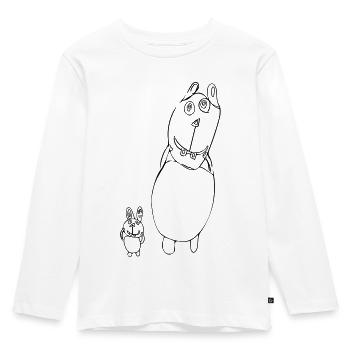 Big Brother, Bruder, Hasen, Lustiges Kinderbild, - Kinder Premium Bio Langarmshirt - Weiß - Vorne - AI Model Kid Female (0cm)