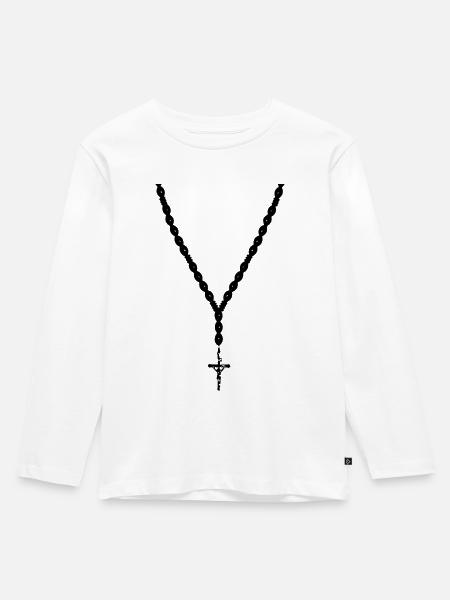 Jesus Anhänger - Kinder Premium Bio Langarmshirt - Weiß