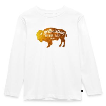 Yellowstone Bison couleur or - T-shirt manches longues Premium Enfant - blanc - Devant - AI Model Kid Female (0cm)