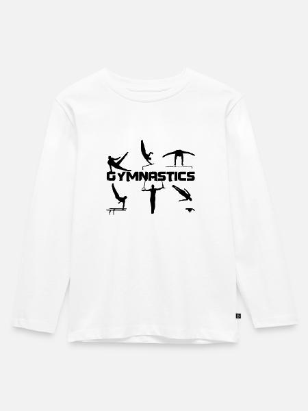 Männer Turnen, Turner - Men's Gymnastics - Kinder Premium Bio Langarmshirt - Weiß