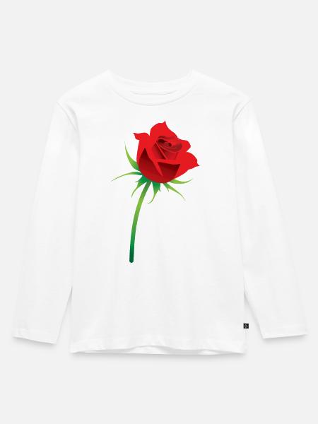 Rote Rose - Kinder Premium Bio Langarmshirt -
