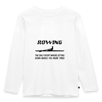 Rudern, Ruderer, Lustig, Ruderboot - Kinder Premium Bio Langarmshirt - Weiß - Vorne - AI Model Kid Female (0cm)
