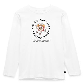 Dessin animé de ruptures alarmantes - T-shirt manches longues Premium Enfant - blanc - Devant - AI Model Kid Female (0cm)
