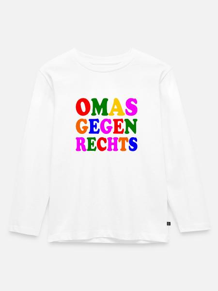 Omas gegen rechts - Kinder Premium Bio Langarmshirt - Weiß