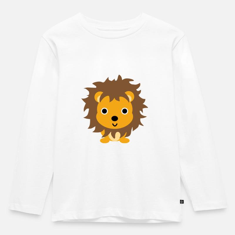 Löwe - Kinder Premium Bio Langarmshirt - Weiß