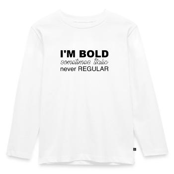 im fett - Kinder Premium Bio Langarmshirt - Weiß - Vorne - AI Model Kid Female (0cm)