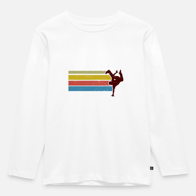 Breakdance - Kinder Premium Bio Langarmshirt - Weiß