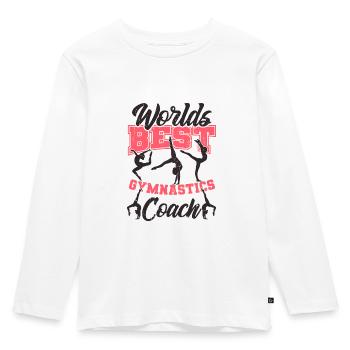 Gymnastics coach - Kids' Premium Longsleeve Shirt - white - Front - AI Model Kid Female (0cm)