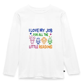 Éducateur éducateur - T-shirt manches longues Premium Enfant - blanc - Devant - AI Model Kid Female (0cm)